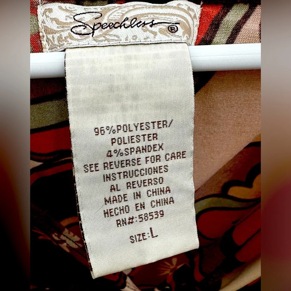 🍁 Woman’s Speechless Lg Reto Lightweight HiLo Dress Bohemian, Vintage, Retro - Picture 5 of 6